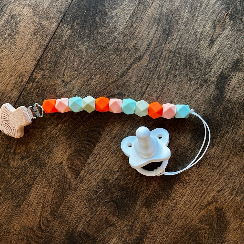 Vibrant Beaded Pacifier Clip